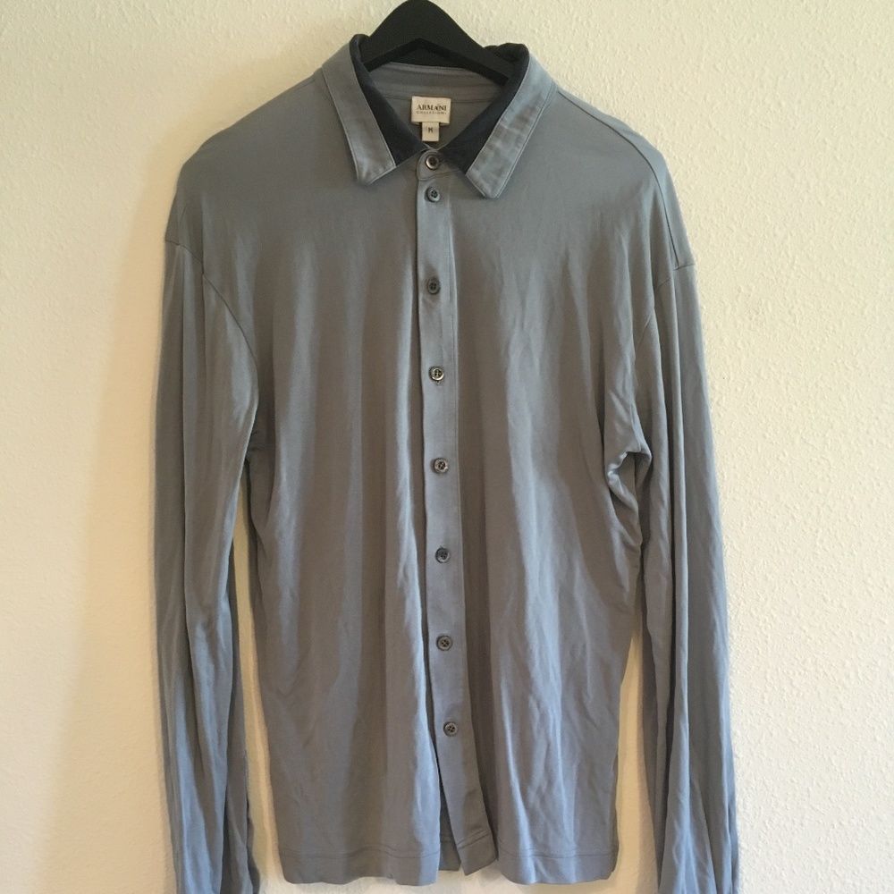 ARMANI Collezioni 100% Silk Button-Down Shirt (M)